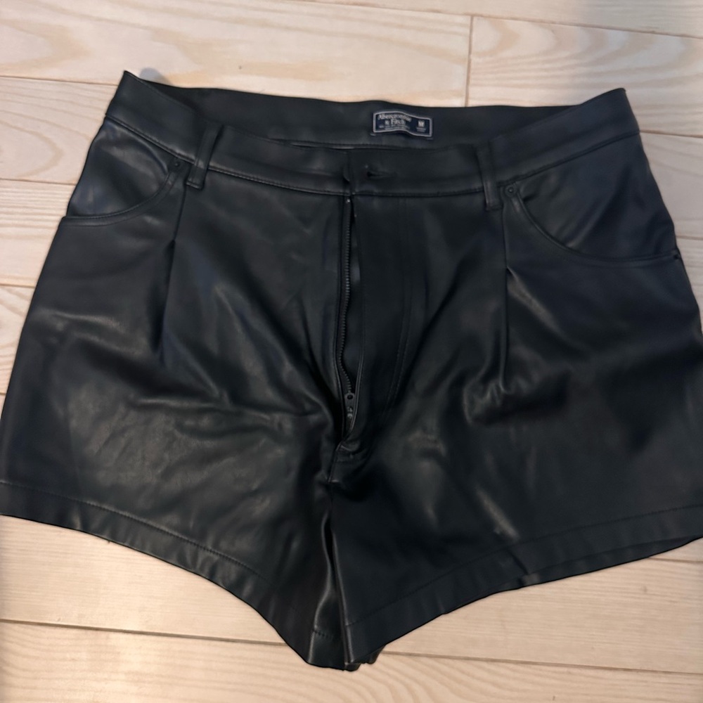 Abercrombie Black Leather Women's Shorts